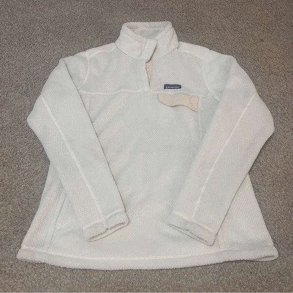 Patagonia Jackets & Blazers - PATAGONIA Women’s Synchilla Snap-T White Fleece Pullover Large
